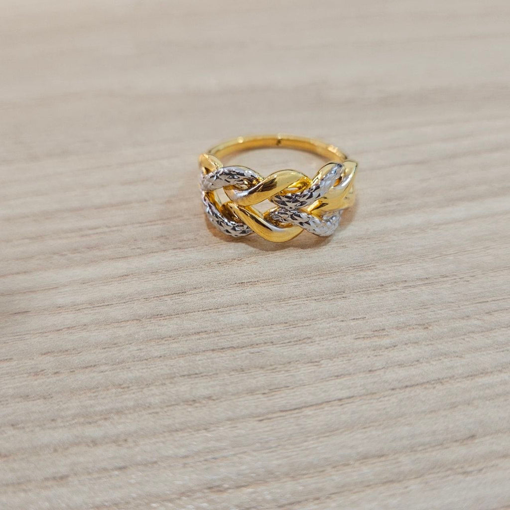 916 Gold Braided Ring V2 – 2 Tone
