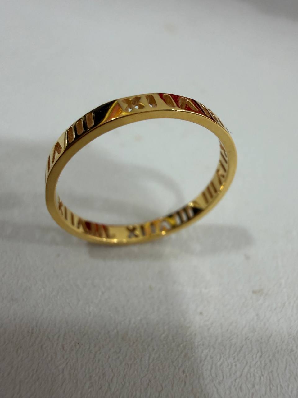 916 Gold Mini Roman Numeral Ladies Ring