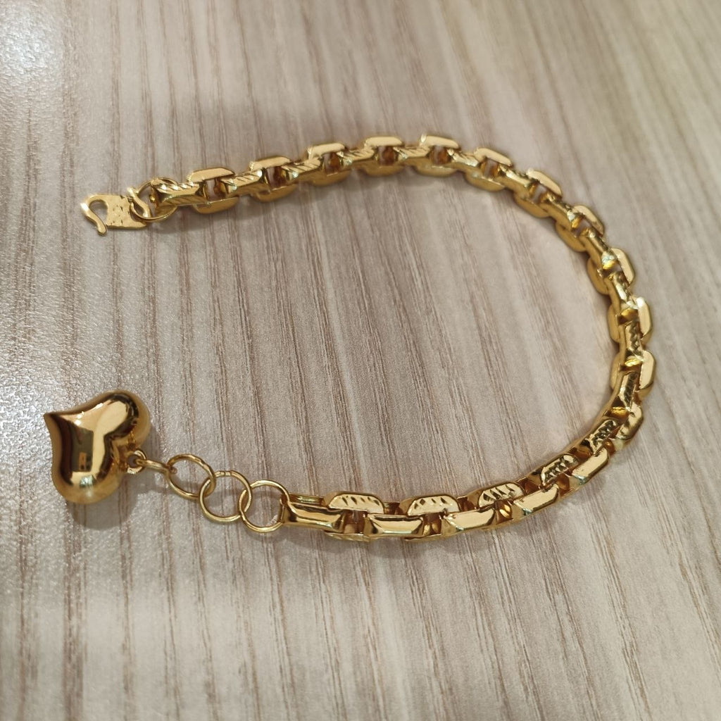 22K / 916 Gold Heavy Hollow Wanzi Heart Bracelet