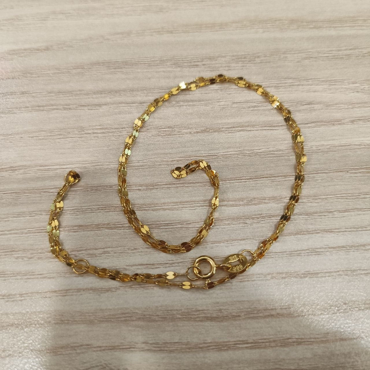 999 Silver Gold Plated Adjustable Necklace