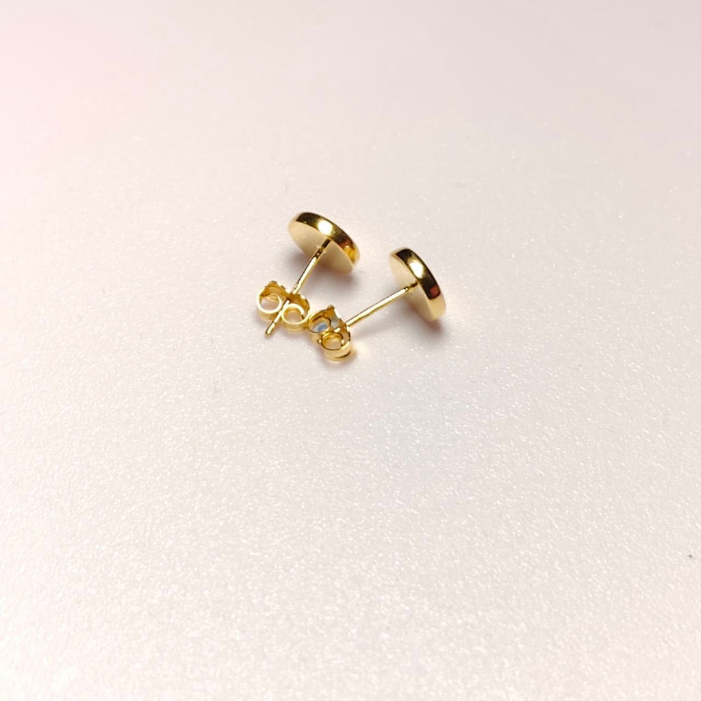 916 Gold Shiny Flat Earrings | Elegant 22K Gold Design