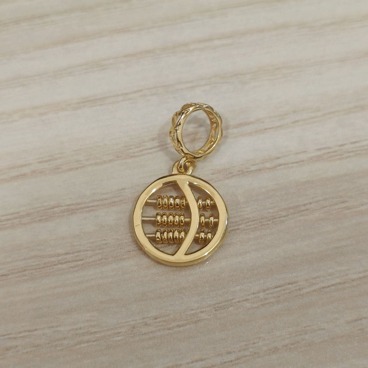 916 Gold Round Abacus Pendant | Classic 22K Gold Design
