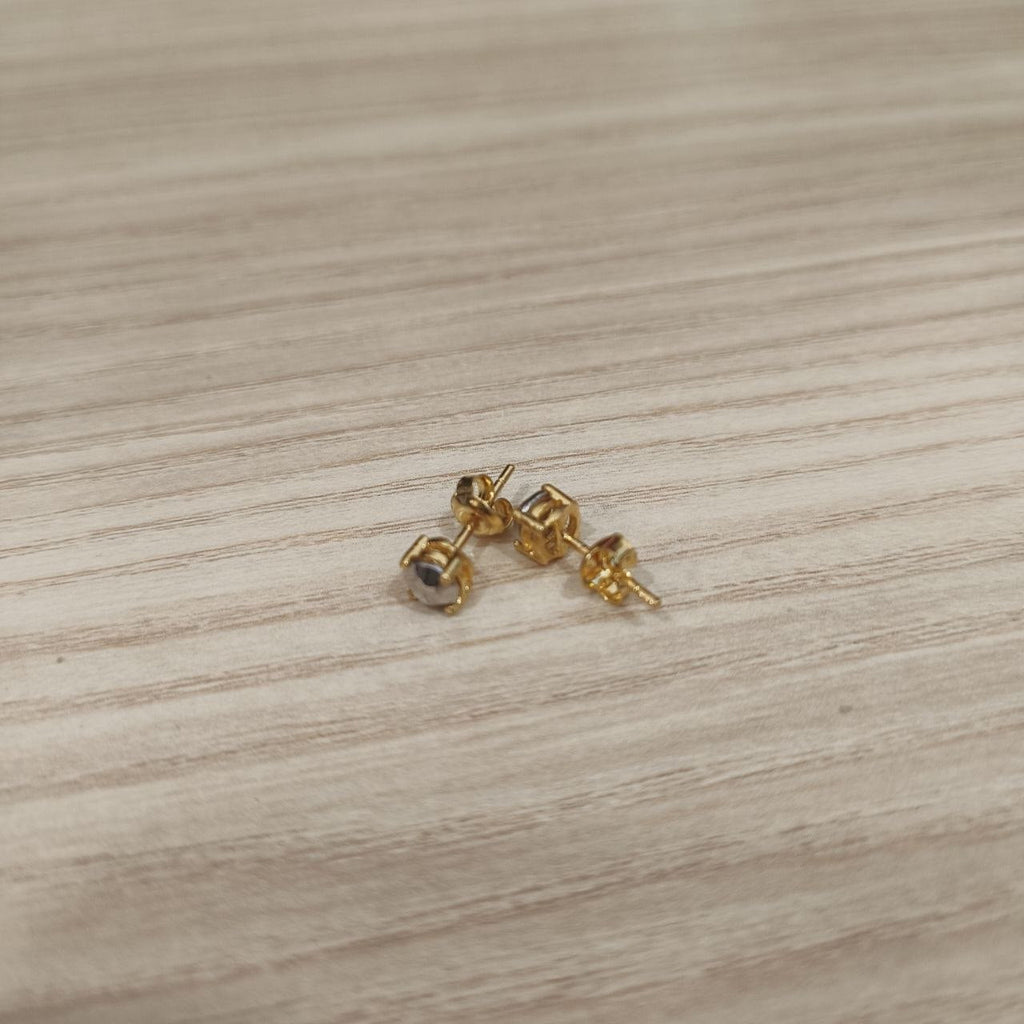 916 Gold Diamond-Cut Earrings | Elegant 22K Gold Design