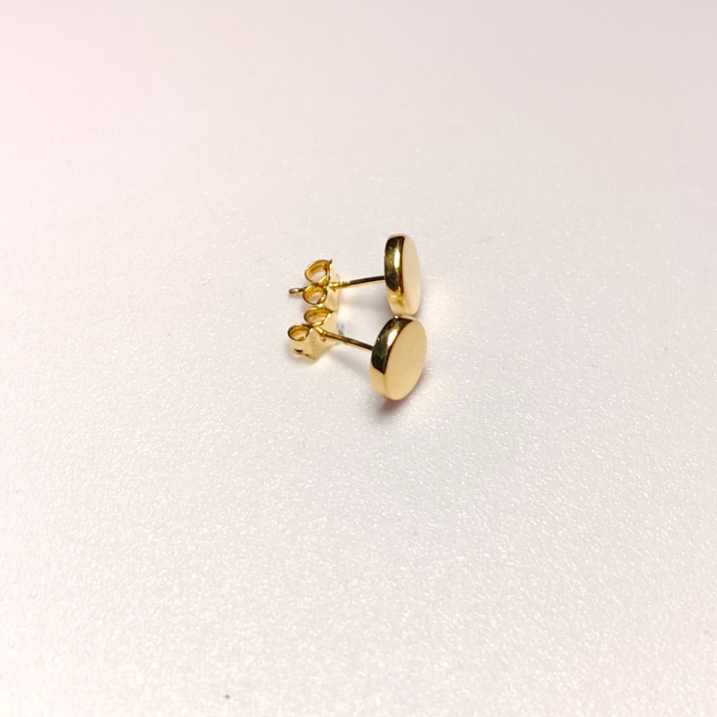 916 Gold Shiny Flat Earrings | Elegant 22K Gold Design