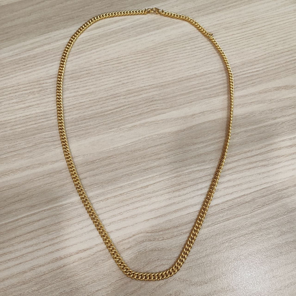 916 Gold Lightweight Hollow Fish bone Chain | 22K Gold
