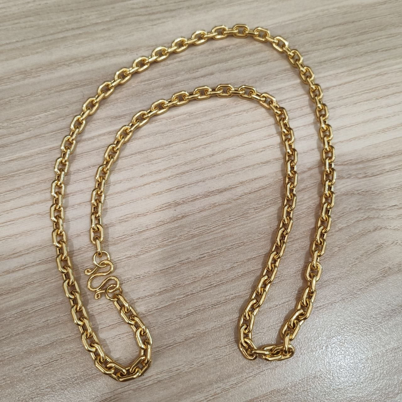 916 Gold Hollow Wanzi Chain | Lightweight 22K Gold Necklace