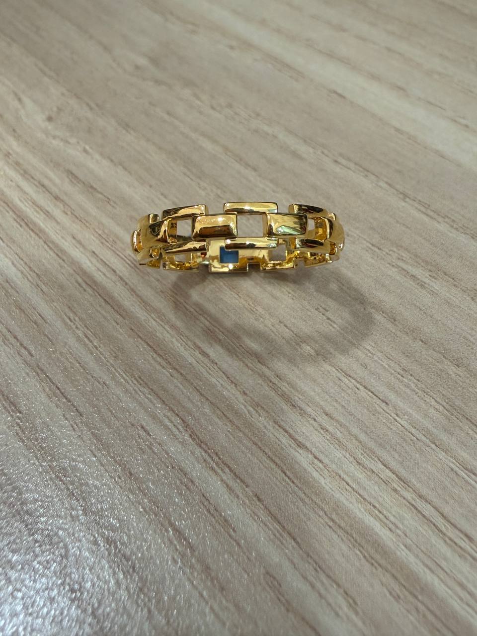 916 Gold Lightweight Chain Link Ring | Feather-Light 22K Gold