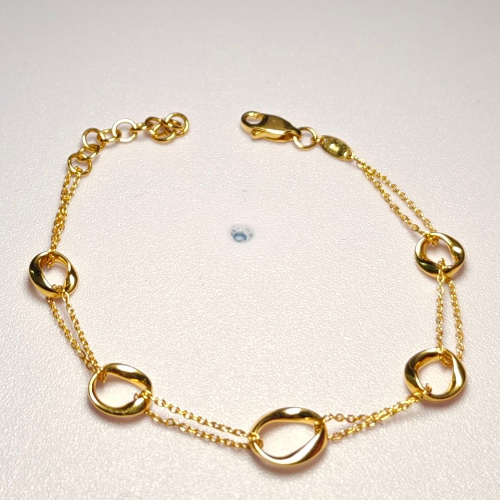 916 Gold Wan Zi Ring Link Bracelet | Adjustable 22K Design