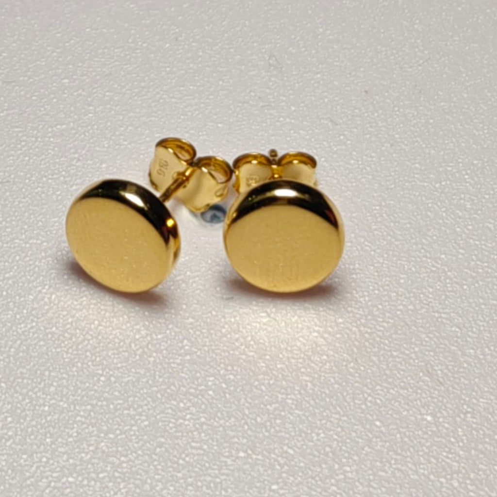 916 Gold Shiny Flat Earrings | Elegant 22K Gold Design