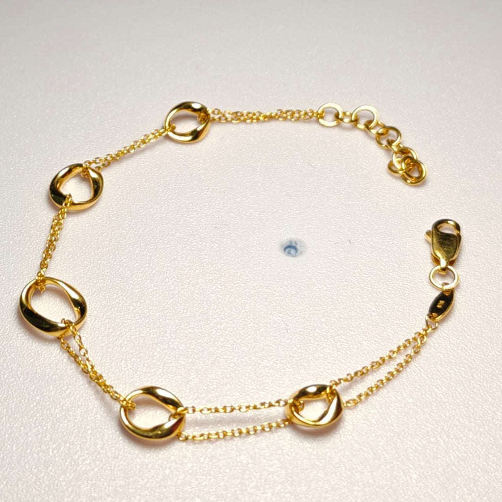 916 Gold Wan Zi Ring Link Bracelet | Adjustable 22K Design