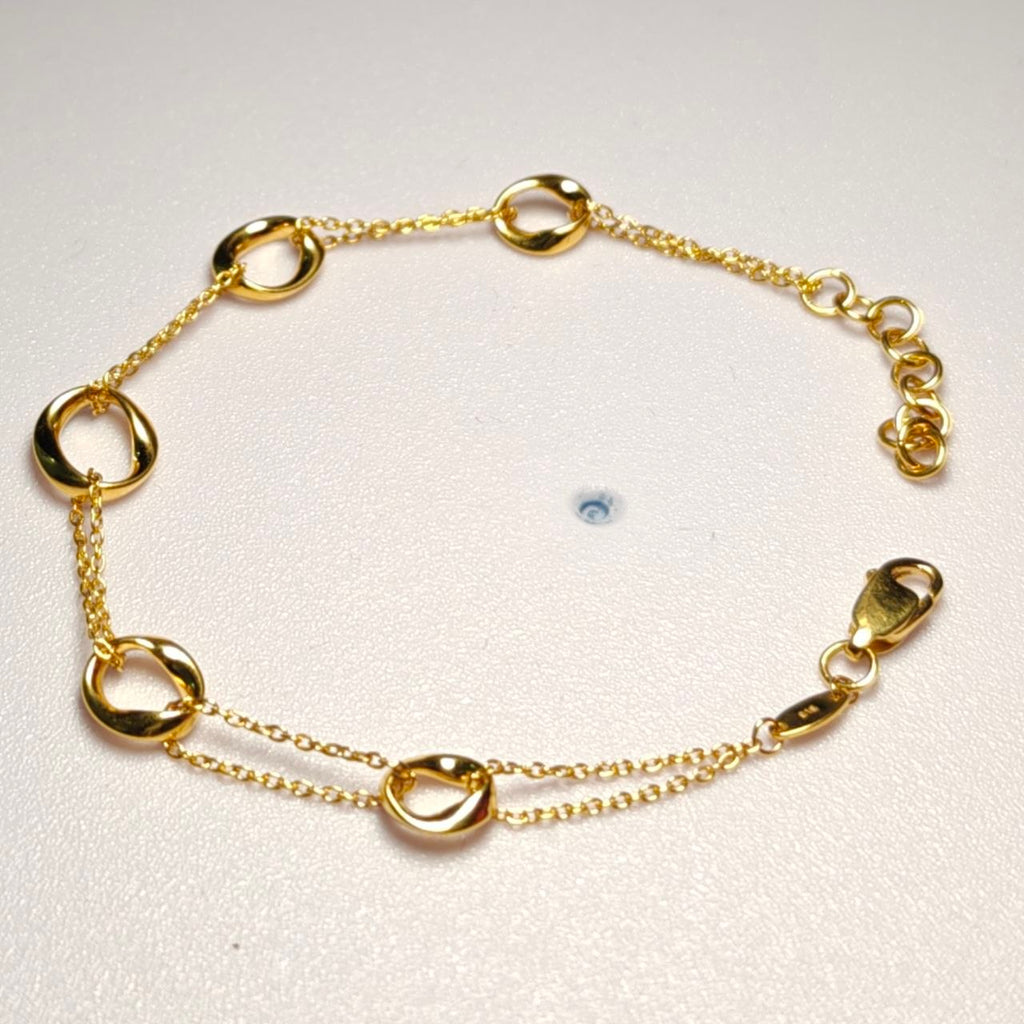 916 Gold Wan Zi Ring Link Bracelet | Adjustable 22K Design