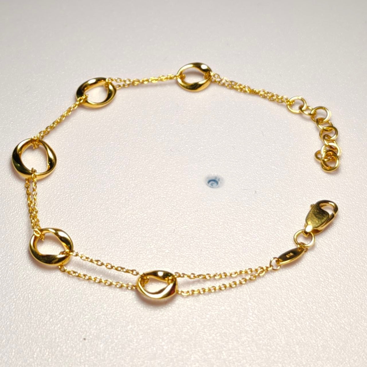 916 Gold Wan Zi Ring Link Bracelet | Adjustable 22K Design
