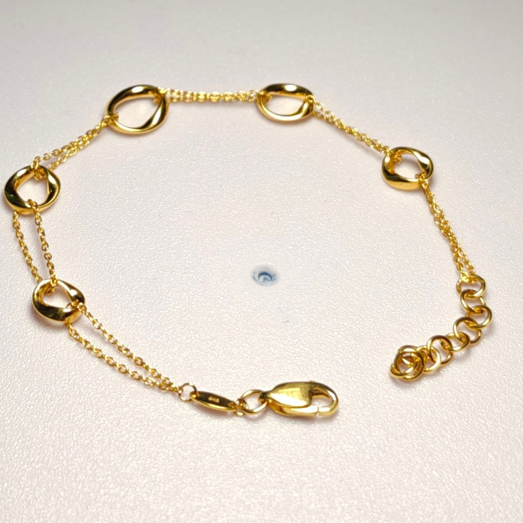 916 Gold Wan Zi Ring Link Bracelet | Adjustable 22K Design