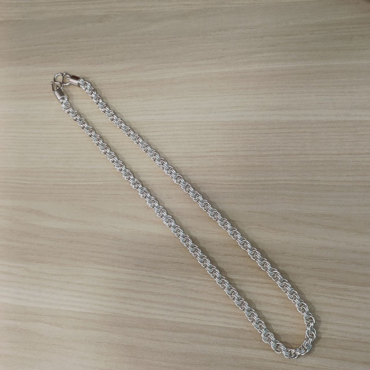 990 Silver Rope Ring Chain Necklace | Classic Design