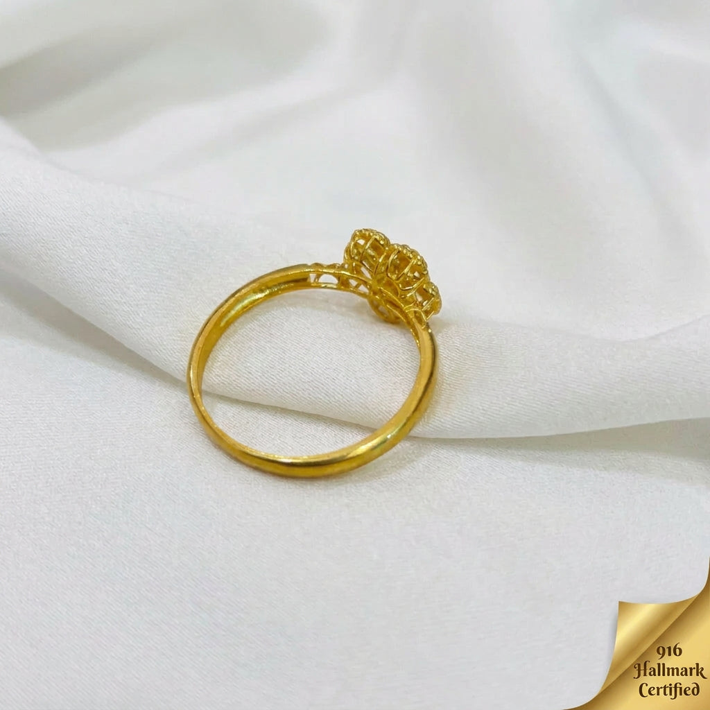916 Gold Blossom Ring | Elegant Floral 22K Design